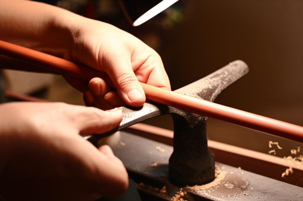 Thợ thủ công chế tác đũa gỗ trắc truyền thống