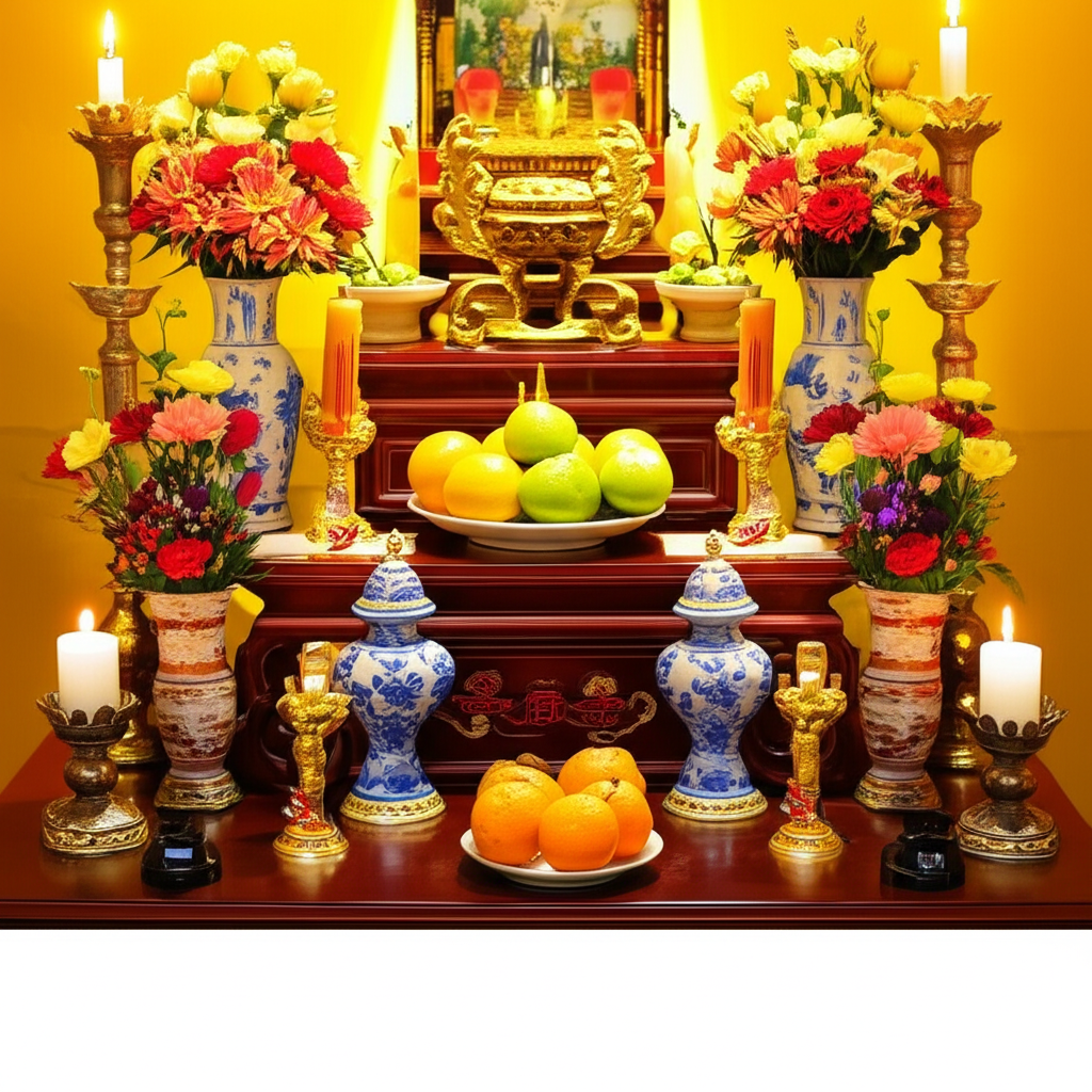 Bày trí bàn thờ gia tiên theo phong thủy