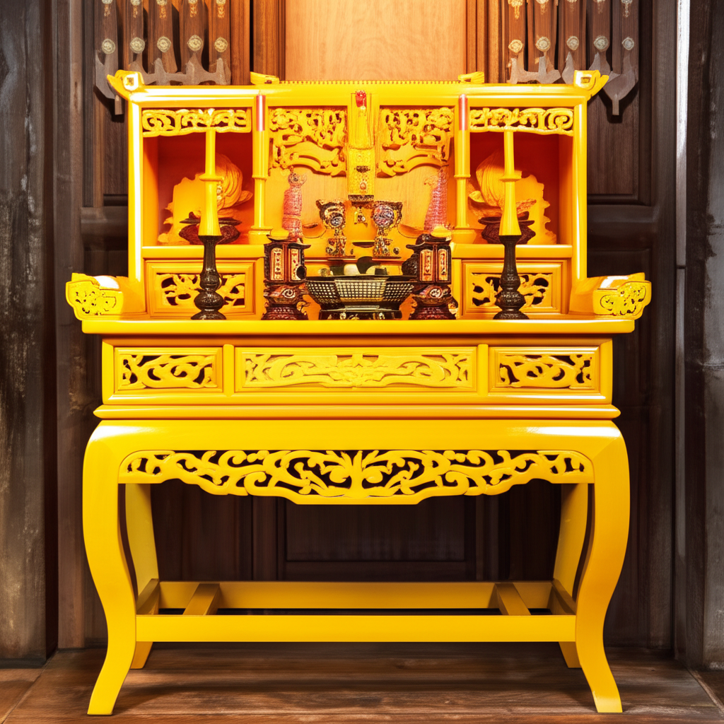 Bàn thờ gỗ mít ấm cúng
