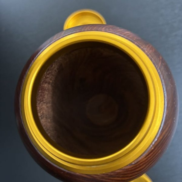 Hộp chè gỗ trắc dây nắp đồng - góc nhìn 7