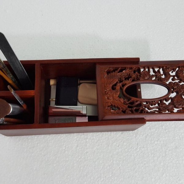 Hộp giấy long phụng 3 ngăn gỗ hương - góc nhìn 8
