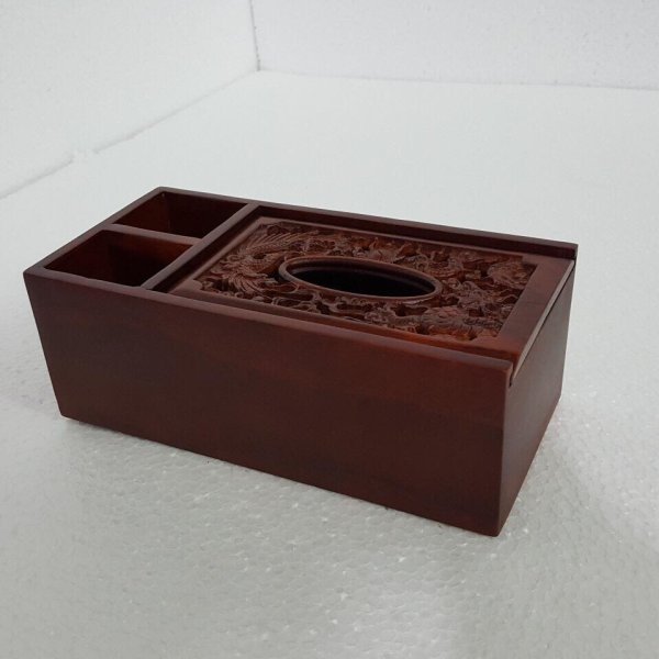 Hộp giấy long phụng 3 ngăn gỗ hương - góc nhìn 9